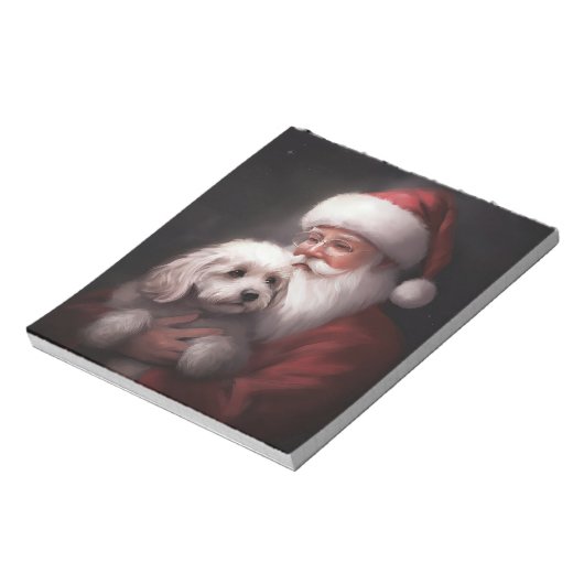 Bloc-note Un caniche au Père Noël Festif (Tourné)