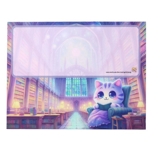Bloc-note Un Chat dans la Bibliothèque (Devant)