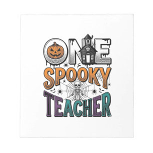 Bloc-note Un design vectoriel Halloween d'un professeur effr
