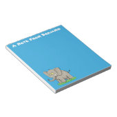 Bloc-note Un joli éléphant drôle avec un oiseau sur le tronc (Incliné)