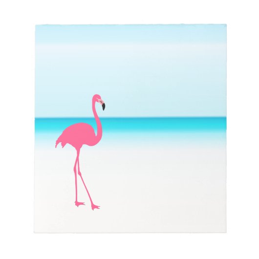 Bloc-note Un joli flamant rose sur la plage (Devant)