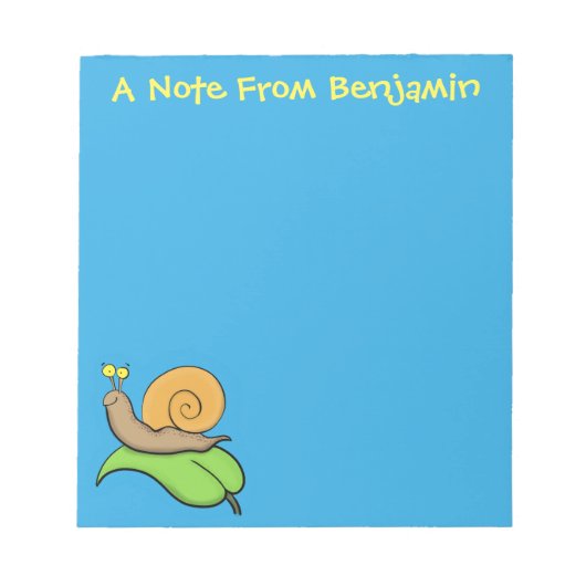 Bloc-note Un mignon escargot heureux sur une illustration d' (Devant)