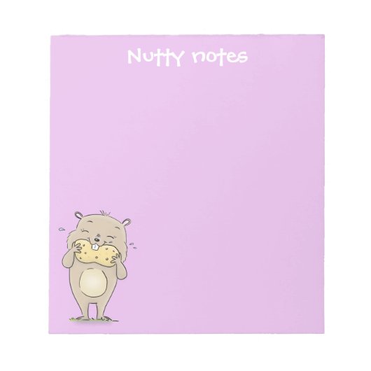 Bloc-note Un mignon hamster marron mangeant une caricature d (Devant)