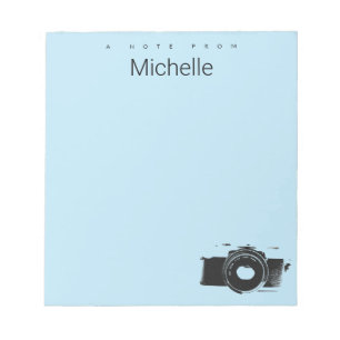 Bloc-note Un mot de Custom Name Photographe appareil photo b
