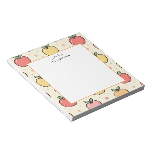 Bloc-note Un mot de Teacher Apple Pattern Notepad (Incliné)