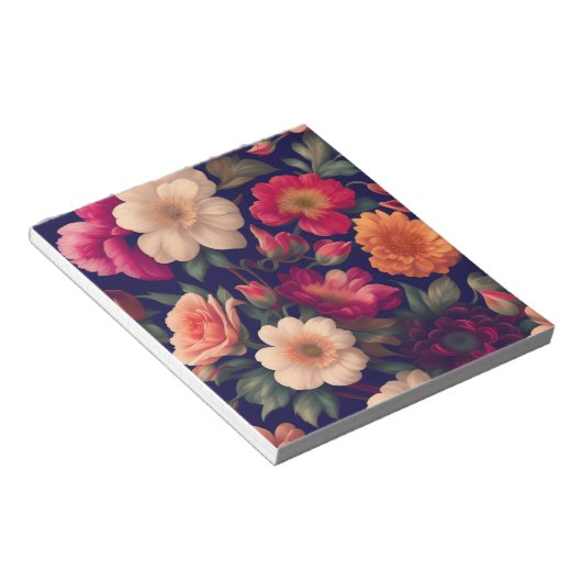 Bloc-note Un papier peint avec un motif floral (Incliné)
