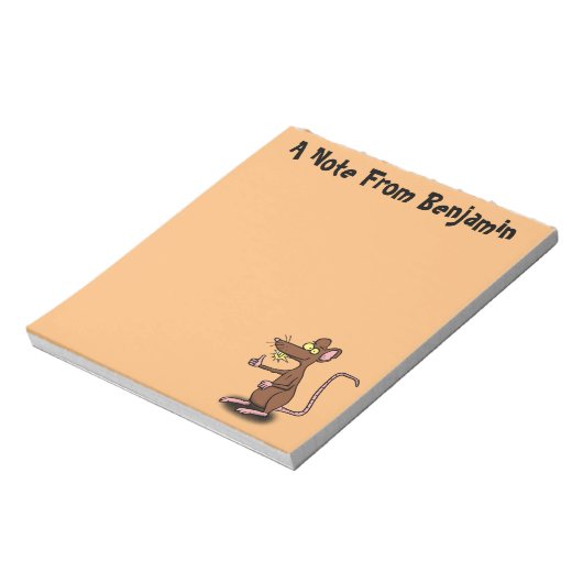 Bloc-note Un rat brun mignon pouce vers le haut dessin animé (Tourné)