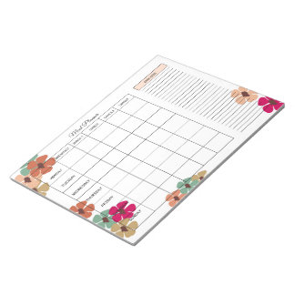 Bloc-note Undated Weekly Meal Planner with Shopping List