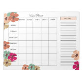 Bloc-note Undated Weekly Meal Planner with Shopping List (Devant)
