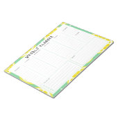 Bloc-note Undated Weekly Planner, Yellow and Green Accents (Incliné)