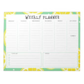 Bloc-note Undated Weekly Planner, Yellow and Green Accents (Devant)