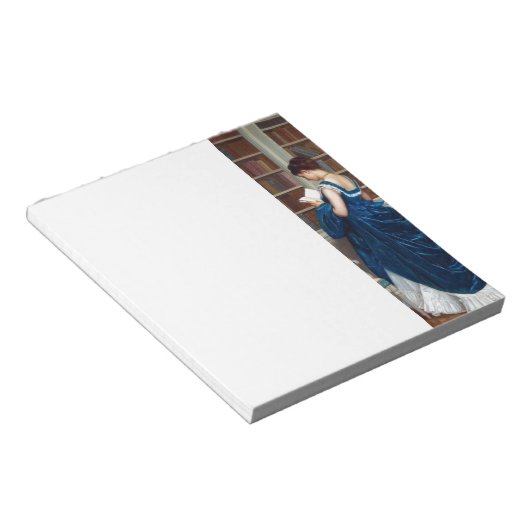 Bloc-note Une femme en bleu, lisant un livre (Incliné)
