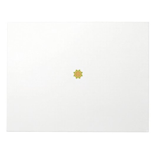 Bloc-note une fleur verte et rouge aux points noirs (Devant)