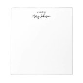 Bloc-note une note de Black and White Your Name Modèle (Devant)