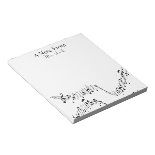 Bloc-note Une Note De Musique Note Musicien Motif Whimsical (Incliné)