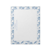 Bloc-note Une note de | Note florale de chinoiserie bleue  (Tourné)