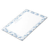 Bloc-note Une note de | Note florale de chinoiserie bleue  (Incliné)
