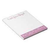 Bloc-note Une note de Stationery Personalized Hearts Lilac (Incliné)