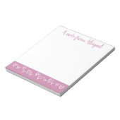 Bloc-note Une note de Stationery Personalized Hearts Lilac (Tourné)