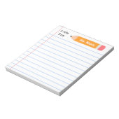 Bloc-note Une note du crayon jaune... enseigne le cadeau (Tourné)