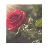 Bloc-note Une rose rouge vibrante, symbolisant l'amour et la (Devant)