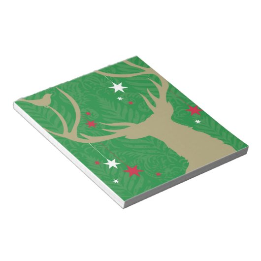 Bloc-note Une silhouette d'un cerf aux étoiles suspendues à  (Incliné)