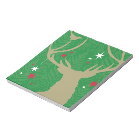 Bloc-note Une silhouette d'un cerf aux étoiles suspendues à (Tourné)