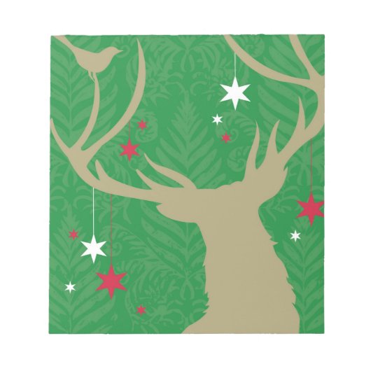 Bloc-note Une silhouette d'un cerf aux étoiles suspendues à  (Devant)