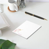 Bloc-note Unicorn rose blanc nom fille