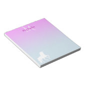 Bloc-note Unicorn rose bleu monogrammed (Incliné)