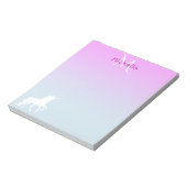 Bloc-note Unicorn rose bleu monogrammed (Tourné)