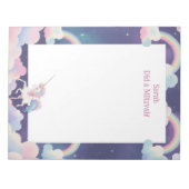 Bloc-note Unicorne Personnalisé Mitzvah Note pad (Devant)