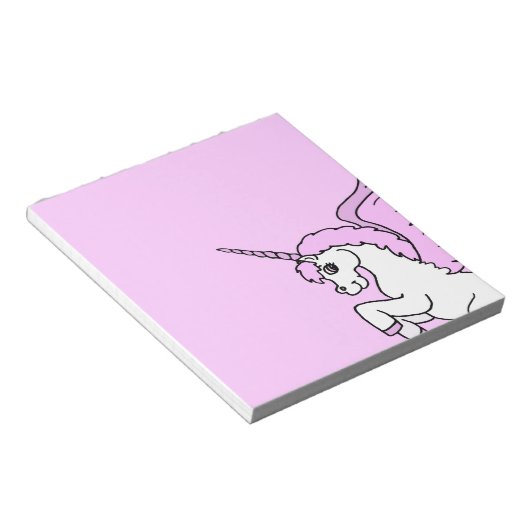Bloc-note Unicorne rose et blanc (Incliné)
