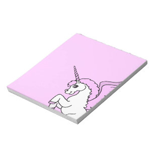 Bloc-note Unicorne rose et blanc
