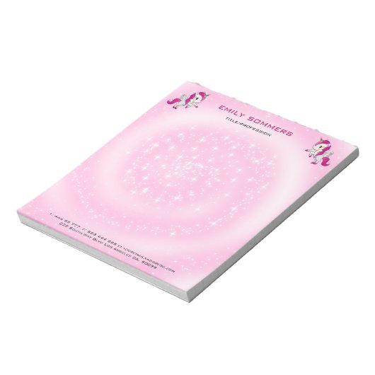 Bloc-note Unicorne rose mignonne (Tourné)