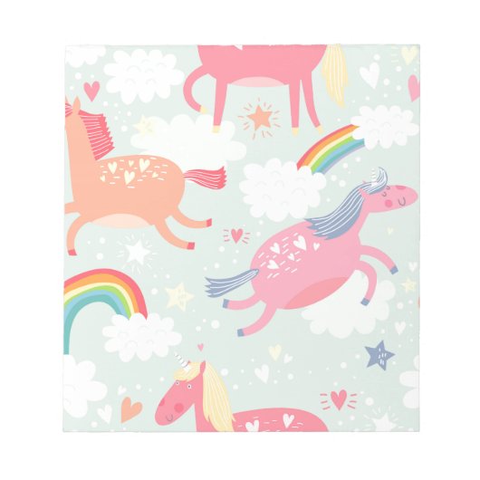 Bloc-note Unicornes et arc-en-ciel (Devant)