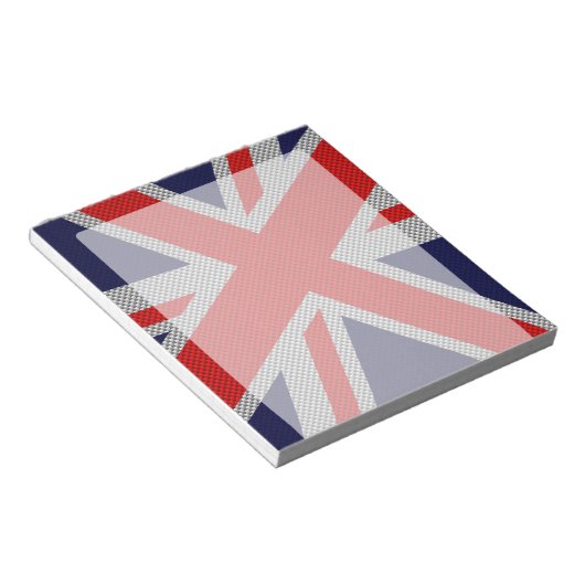 Bloc-note Union Jack dynamique sur l'impression en fibre de  (Incliné)