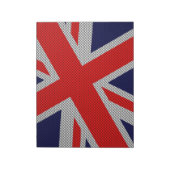 Bloc-note Union Jack sur l'impression en fibre de carbone (Tourné)