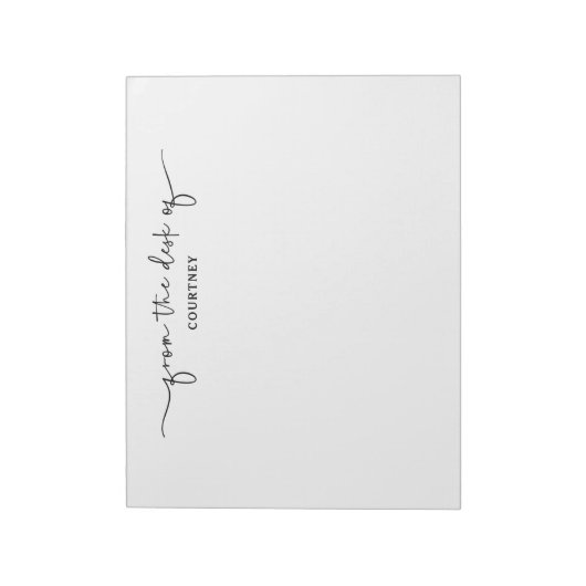 Bloc-note Unique Du Bureau De Lavage De Script Blanc Noir (Tourné)