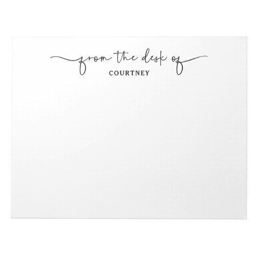 Bloc-note Unique Du Bureau De Lavage De Script Blanc Noir (Devant)