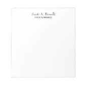 Bloc-note Unique Élégant Simple Blanc Simple Spécial (Devant)