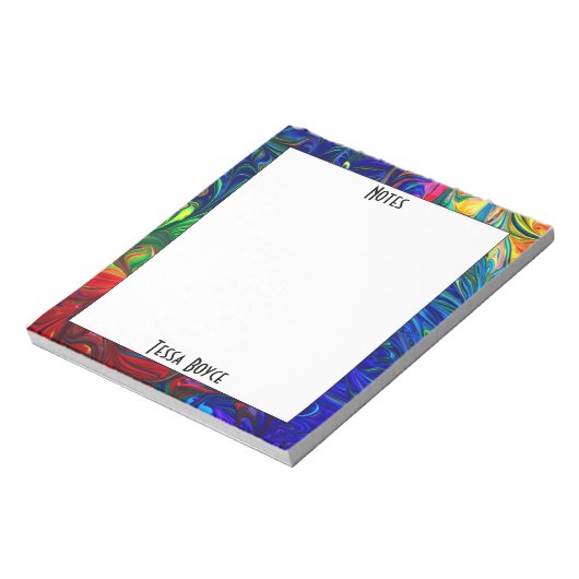 Bloc-note Unique Fun Colorful Nom Monogrammé (Tourné)