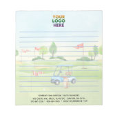 Bloc-note Unique Golf Thème Entreprise Logo Lined (Devant)
