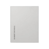 Bloc-note Unique Moderne Gris Platine Minimaliste (Tourné)