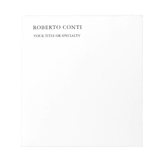 Bloc-note Unique Moderne Plain Minimaliste (Devant)