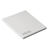 Bloc-note Unique moderne Platinum Gris élégant minimaliste (Incliné)