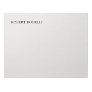 Bloc-note Unique moderne Platinum Gris élégant minimaliste