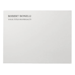 Bloc-note Unique moderne Platinum Gris élégant minimaliste G