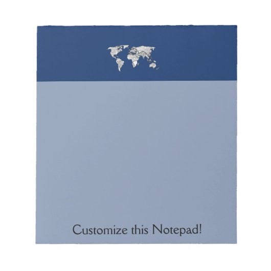 Bloc-note Unique Monde Carte Doodle (Devant)