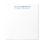 Bloc-note Unique Spécial Classique Bleu Blanc (Devant)